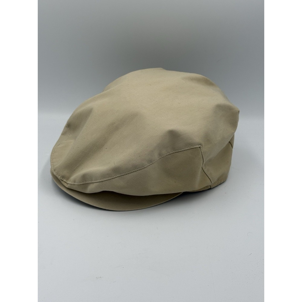 Vintage London Fog Khaki Newsboy Flat Snap Cap Classic Size Small Made in USA